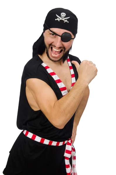 Uomo pirata isolato sullo sfondo bianco — Foto Stock