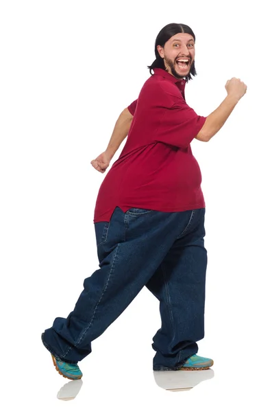 Overweight man isolated on the white — Stock Photo, Image