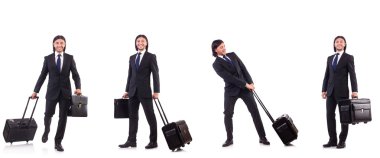 Beyazlar üzerinde seyahat eden bir iş adamı