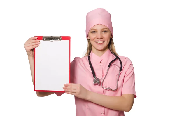 Woman doctor isolated on white — Stock Photo, Image