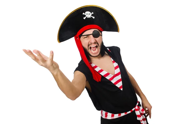 Uomo pirata isolato sullo sfondo bianco — Foto Stock