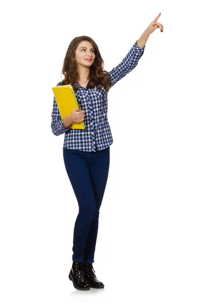 Joven estudiante aislado en blanco — Foto de Stock