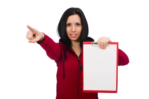 Woman in sports concept on white background Stock Photo