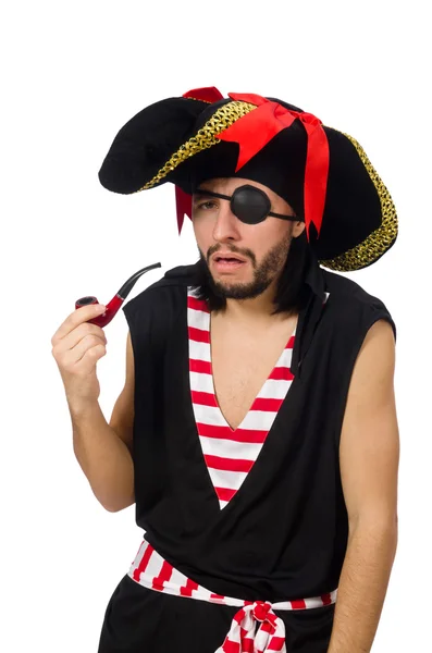 Uomo pirata isolato sullo sfondo bianco — Foto Stock