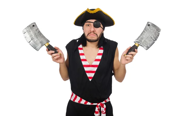 Homme pirate isolé sur le fond blanc — Photo