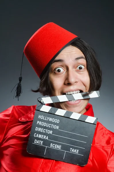 Muž v červeném klobouku — Stock fotografie