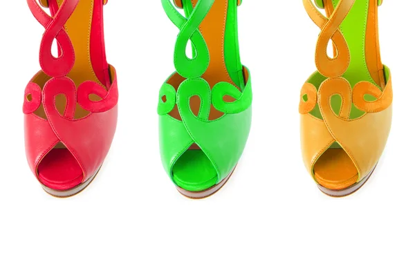 Zapatos de mujer coloridos aislados en blanco — Foto de Stock