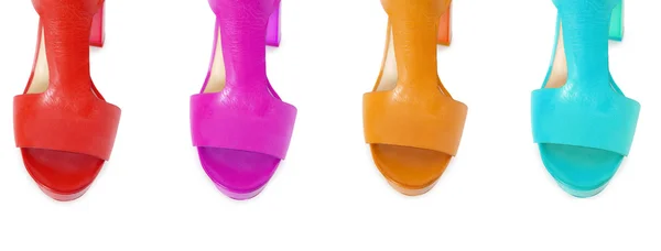 Colorate scarpe donna isolate su bianco — Foto Stock