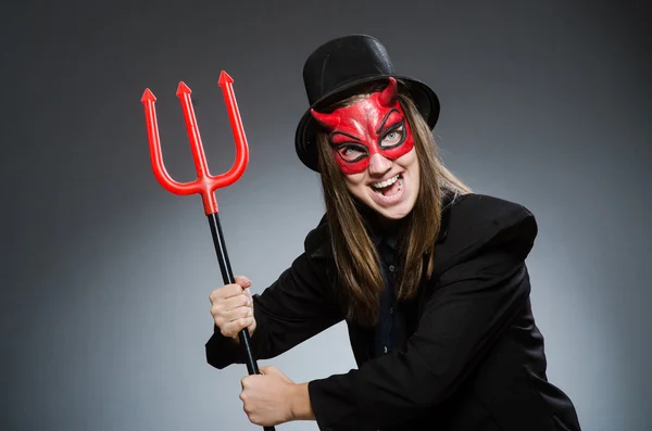 Funny devil in halloween concept — Stock Photo, Image