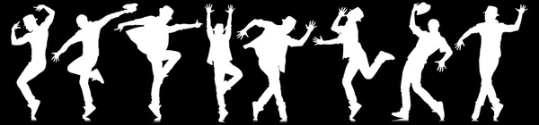 Silhouetten van dansers in dansconcept — Stockfoto