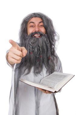Beyaz tenli komik yaşlı adam.