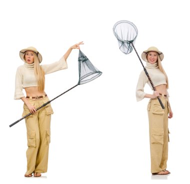 Beyaz ağı yakalayan kadın