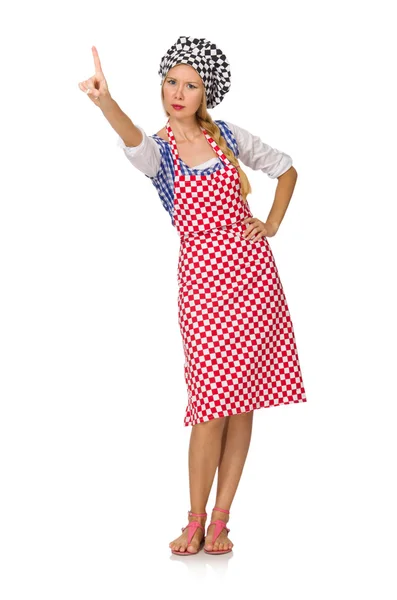 Woman cook isolated on the white background — Stock Photo, Image