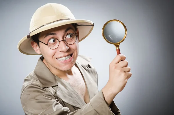 Funny safari traveller in travelling concept — Stock Photo, Image