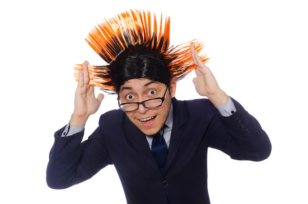 Homem engraçado com penteado mohawk — Fotografia de Stock