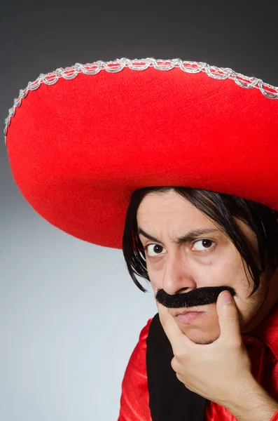 Person wearing sombrero hat in funny concept — Stock Photo, Image