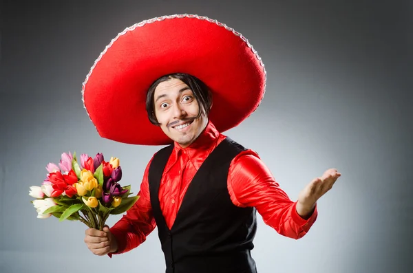 Person wearing sombrero hat in funny concept — Stock Photo, Image