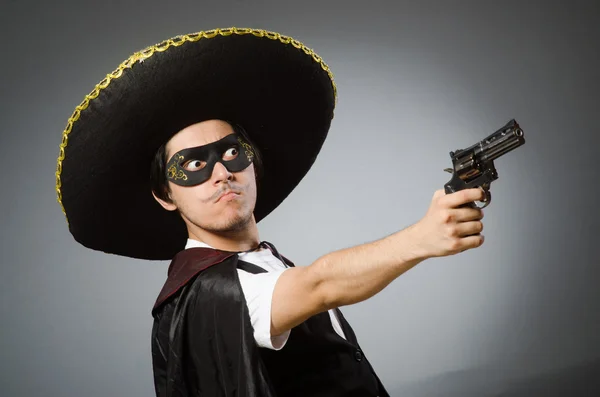 Person wearing sombrero hat in funny concept — Stock Photo, Image