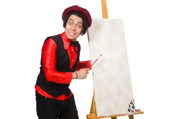 Funny artist isolated on white — Stock Photo, Image