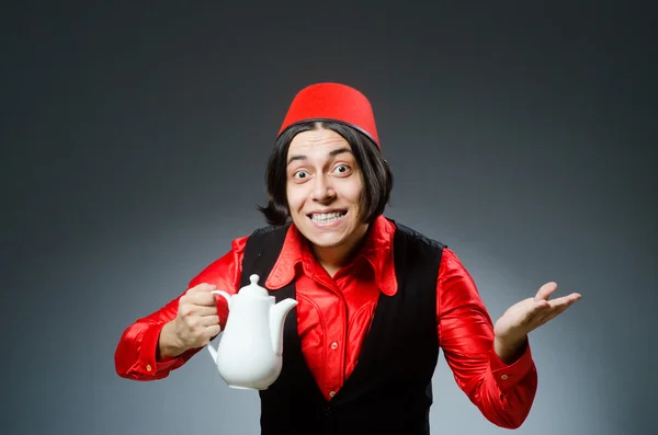 Hombre con sombrero rojo fez —  Fotos de Stock