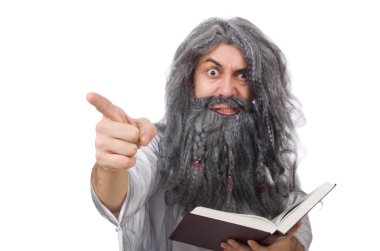 Beyaz tenli komik yaşlı adam.