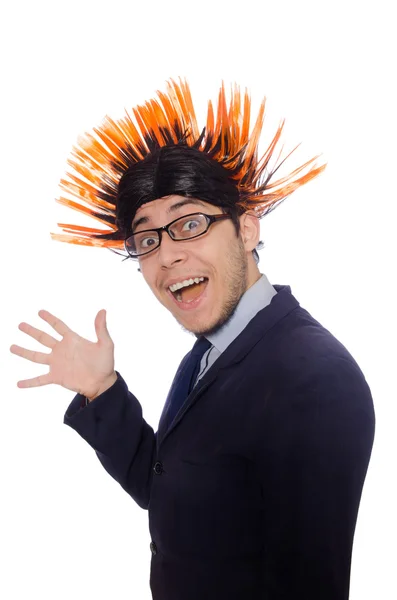 Homem engraçado com penteado mohawk — Fotografia de Stock