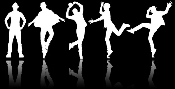 Silhouettes de danseurs en concept de danse — Photo