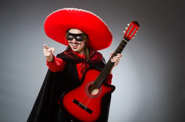 Person wearing sombrero hat in funny concept — Stock Photo, Image