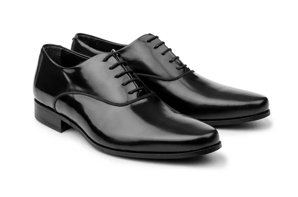 Man svarta skor isolerade på vitt — Stockfoto