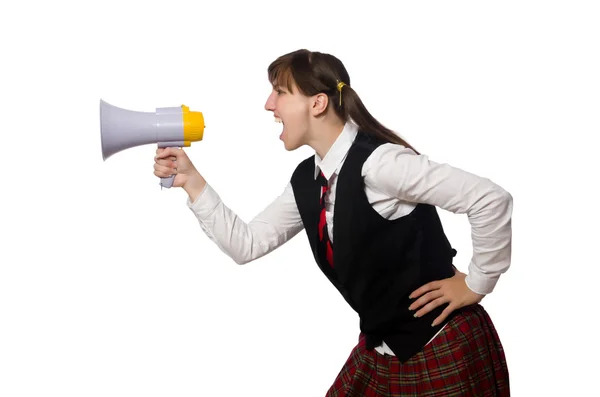 Funny nerd student isolated on white — Stock Photo, Image