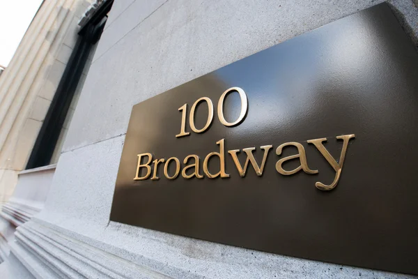 Broadway street sign in New York — Stock Photo, Image