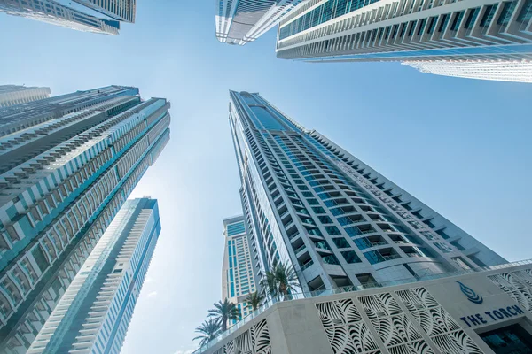 Tall Dubai Marina skyscrapers in UAE — Stock Photo, Image