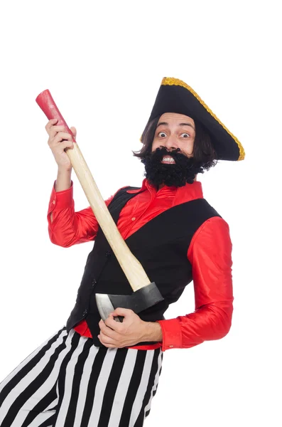 Zabawny pirata na białym tle — Zdjęcie stockowe