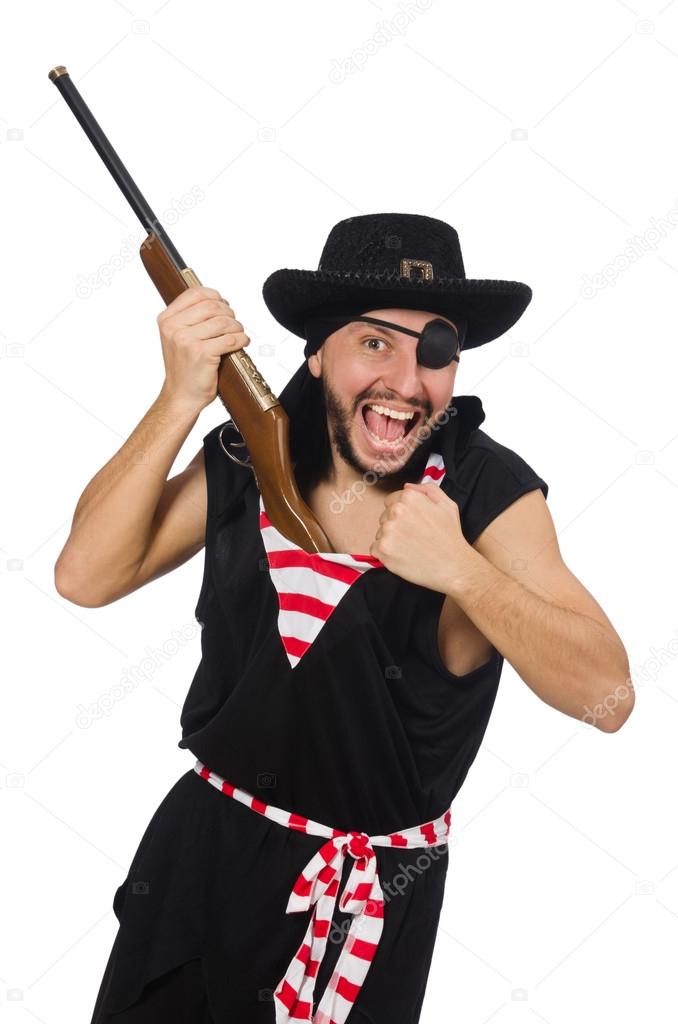 Man pirate isolated on the white background