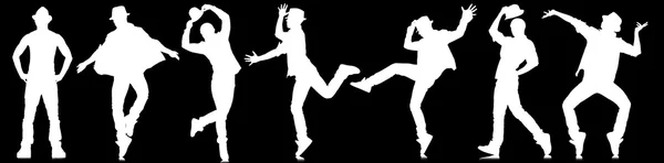 Silhouette di ballerini nel concetto di danza — Foto Stock