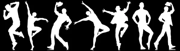 Silhouette di ballerini nel concetto di danza — Foto Stock