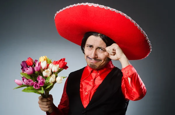 Persona che indossa cappello sombrero in concetto divertente — Foto Stock