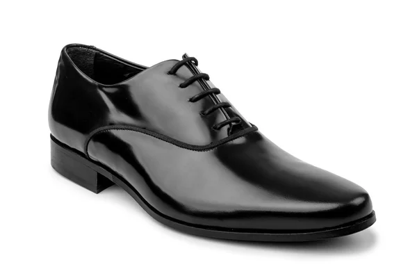 Male black shoes isolated on white — Stock Photo, Image