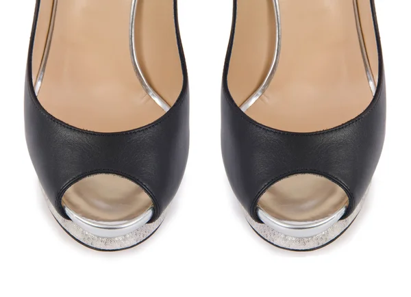 Punta di donna scarpe isolate su bianco — Foto Stock