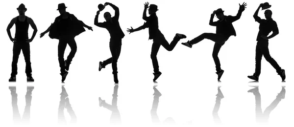 Silhouette di ballerini nel concetto di danza — Foto Stock