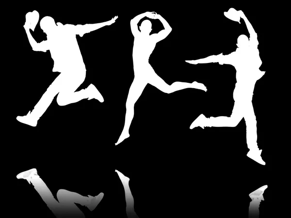 Силуэты танцоров в концепции танца — стоковое фото