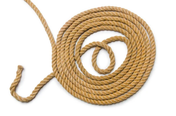 Концепція з довгою конопляною мотузкою — стокове фото