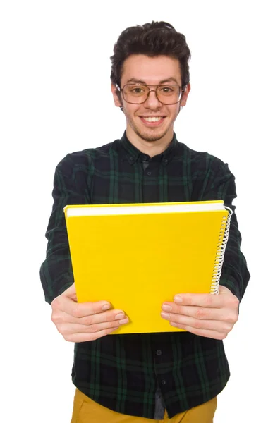 Funny student isolated on the white — Stock Photo, Image