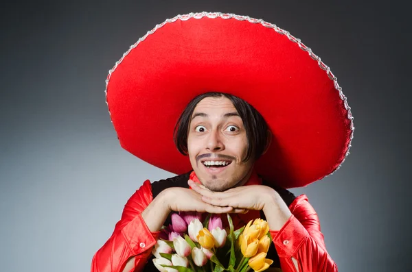 Pessoa que usa chapéu sombrero no conceito engraçado — Fotografia de Stock