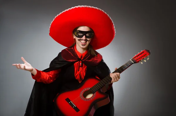 Person wearing sombrero hat in funny concept — Stock Photo, Image