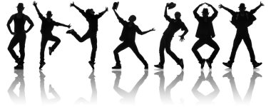 Dans konseptinde dansçıların siluetleri