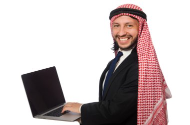 Beyaz bilgisayarlı Arap işadamı
