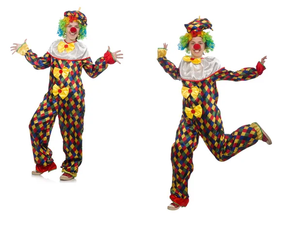 Sada fotografií klaunů izolovaných na bílém — Stock fotografie