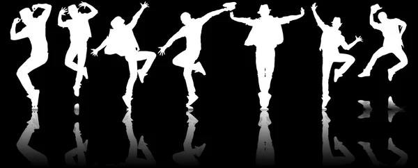 Silhouettes de danseurs en concept de danse — Photo