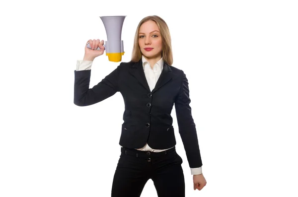 Funny businesswoman isolated on white — Stock Photo, Image